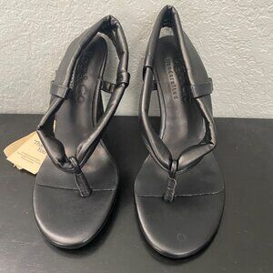 Rag & Co Singles Black Stiletto Heel Thong Sandals| Size 6.5 Women's| New in Box
